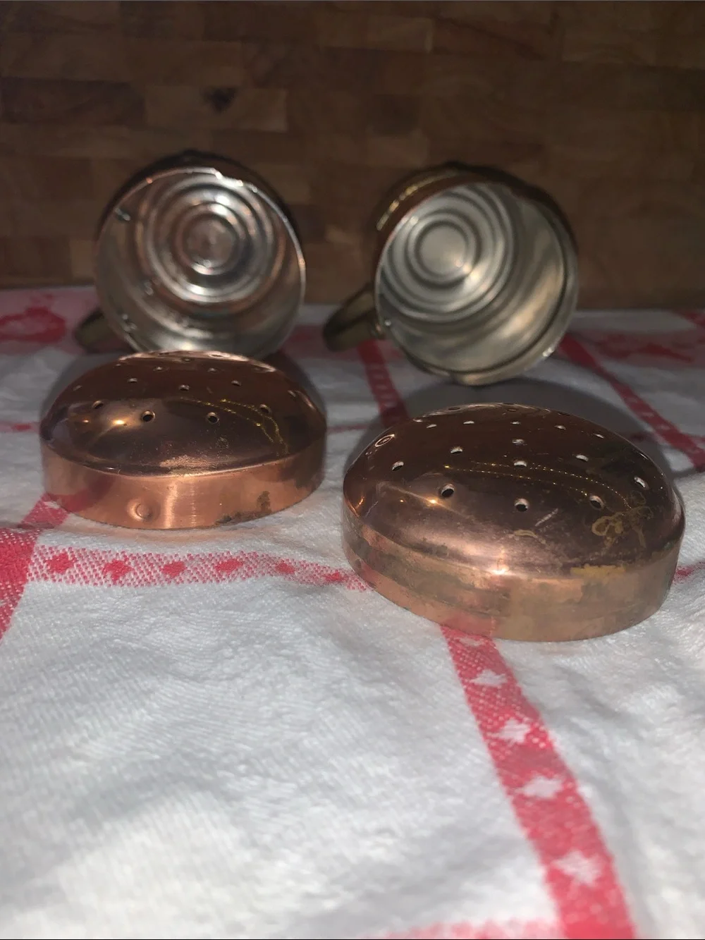Copper Salt and Pepper Shakers Set - Vintage Style